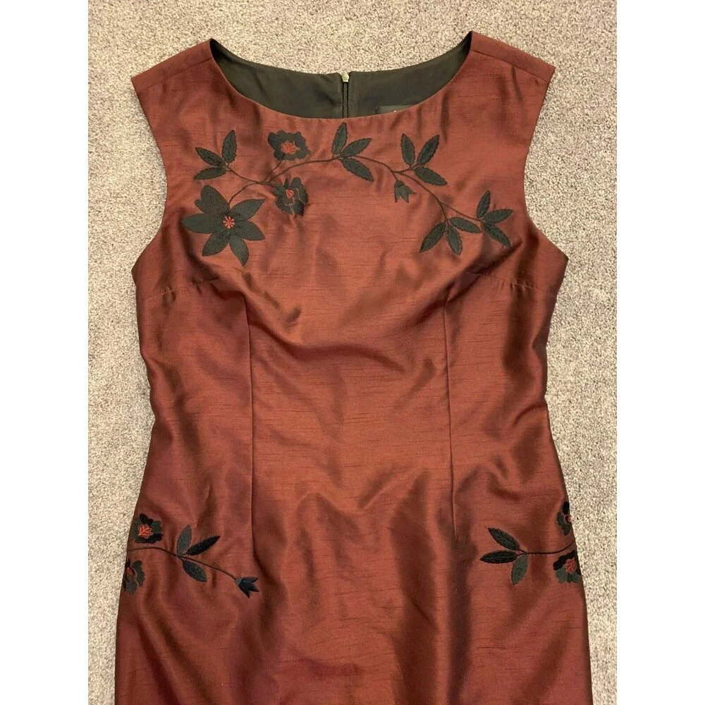 Mica Women's Dress Size 12 Floral Lined Sleeveless Back Zipper Made In USA GUC - Picture 3 of 12